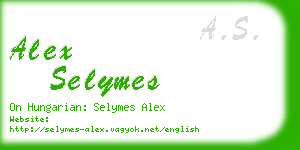 alex selymes business card